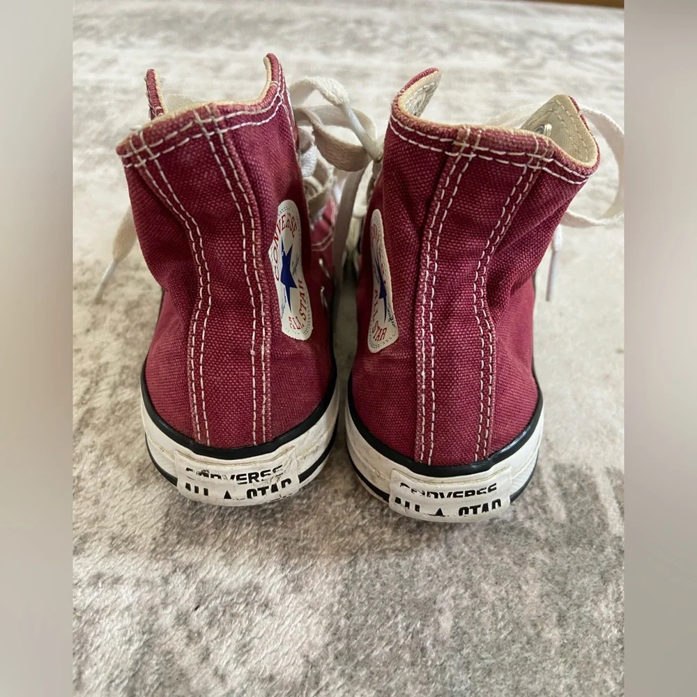 Kids Maroon Converse High-Tops Sneakers Sz 11 - Picture 7 of 10